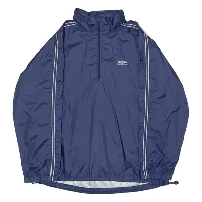 UMBRO Mens Pullover Jacket Blue Nylon Hooded XL