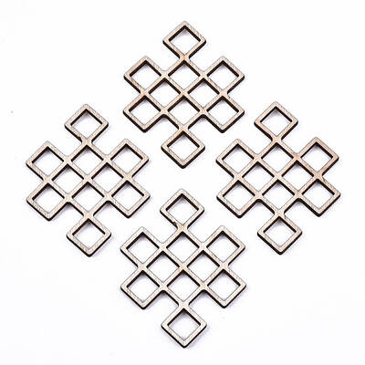 Unfinished Natural Poplar Wood Filigree Joiners Links