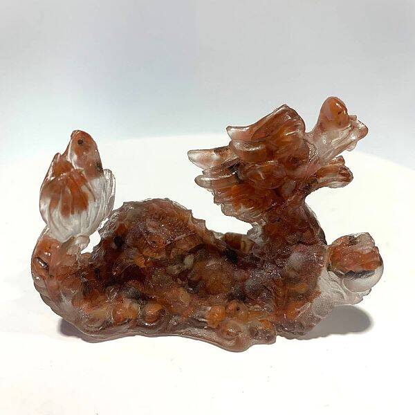 Natural Red Agate Dinosaur Display Decorations