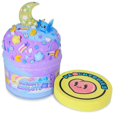 PEACHYBBIES: Dreamy Axolotl Cloud Dough Slime, 7 oz. Premium Scented Slime, ASMR, Axolotl Gifts, Slime Charms, Fidget Toys