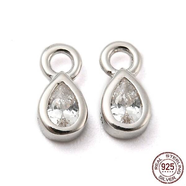 Real Platinum Plated Rhodium Plated 925 Sterling Silver Charms