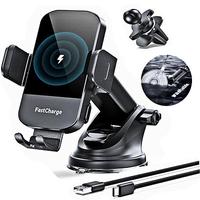 CHGeek 15W Fast Auto Clamping Wireless Car Charger Phone Holder for iPhone 15 14 13 12 11 Pro Max and Samsung Galaxy S23 S22 ...