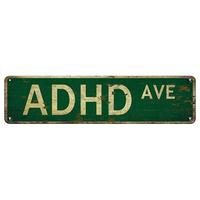 ADHD AVE Lettering Metal Tin Sign, 1 Count Street Sign, Room Decor Wall Art for Home, Bar, Cafe, and Garage Decor, Home Decor...