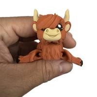 Cute 3-D Printed Tonsofprintz Tumbler Buddy - Mabelene the Highland Cow - *COLORS VARY* - Accessorize ANY Tumbler - Fits up t...