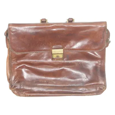 THE BRIDGE Mens Laptop Bag Brown Leather
