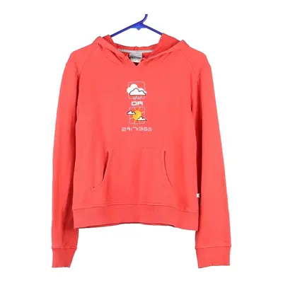 New Balance Cropped Hoodie - Medium Red Cotton Blend