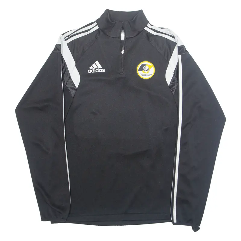 ADIDAS Fussball Club Wetzikon Mens Football Shirt Jersey Black 1/4 Zip M