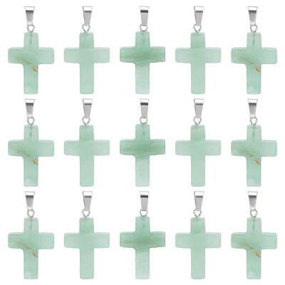 16Pcs Religion Natural Green Aventurine Pendants