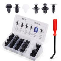 100 PCS Car Clip Retainer Auto Fasteners Push Trim Bumper PlasticRivets Clips Kit With Rivet RemoverPush Pin Set Door Trim Pa...