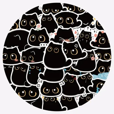 Cartoon Cat Pattern Car Sticker, 40pcs/set Cute Waterproof Decorative Stickers, DIY Decals for Water Bottle, Laptop, Phone ...
