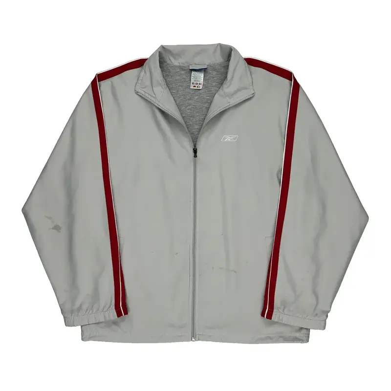 Reebok Track Jacket - Medium Grey Polyester Blend | Size: medium