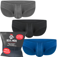 ABCD Pouch Modal Ares Ascent Bikini Briefs No Fly 3pk Black/Blue/Gray Man Menswear Spandex Breathable Day Soft Personalized