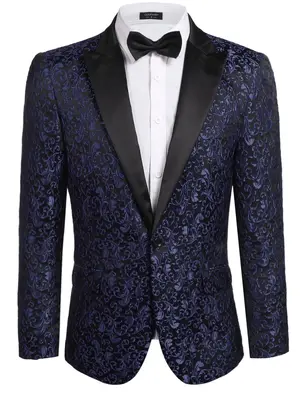 Floral Party Tuxedo (US Only), Navy Blue / M