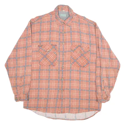 LETS GO Mens Shirt Red Check Long Sleeve M