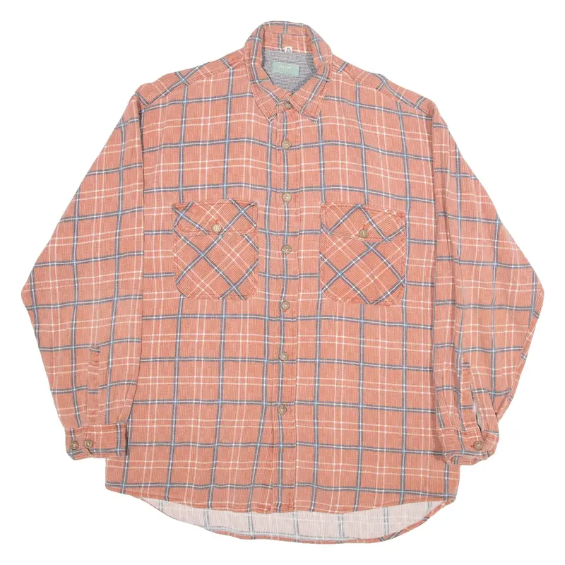 LETS GO Mens Shirt Red Check Long Sleeve M