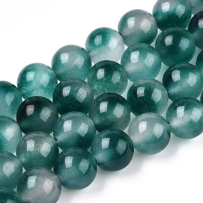 Two Tone Natural White Jade Bead Strands
