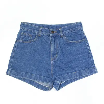 URBAN BY URBAN RENEWAL Turn Up Shorts Blue Regular Denim Womens M W29