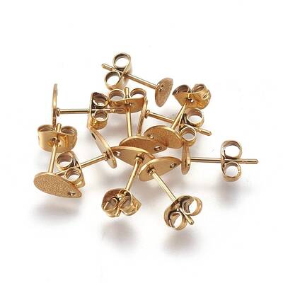 Ion Plating(IP) 304 Stainless Steel Stud Earring Findings