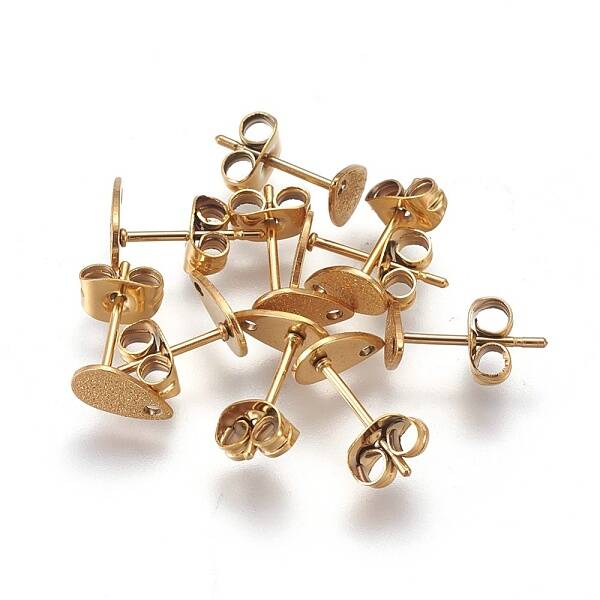 Ion Plating(IP) 304 Stainless Steel Stud Earring Findings