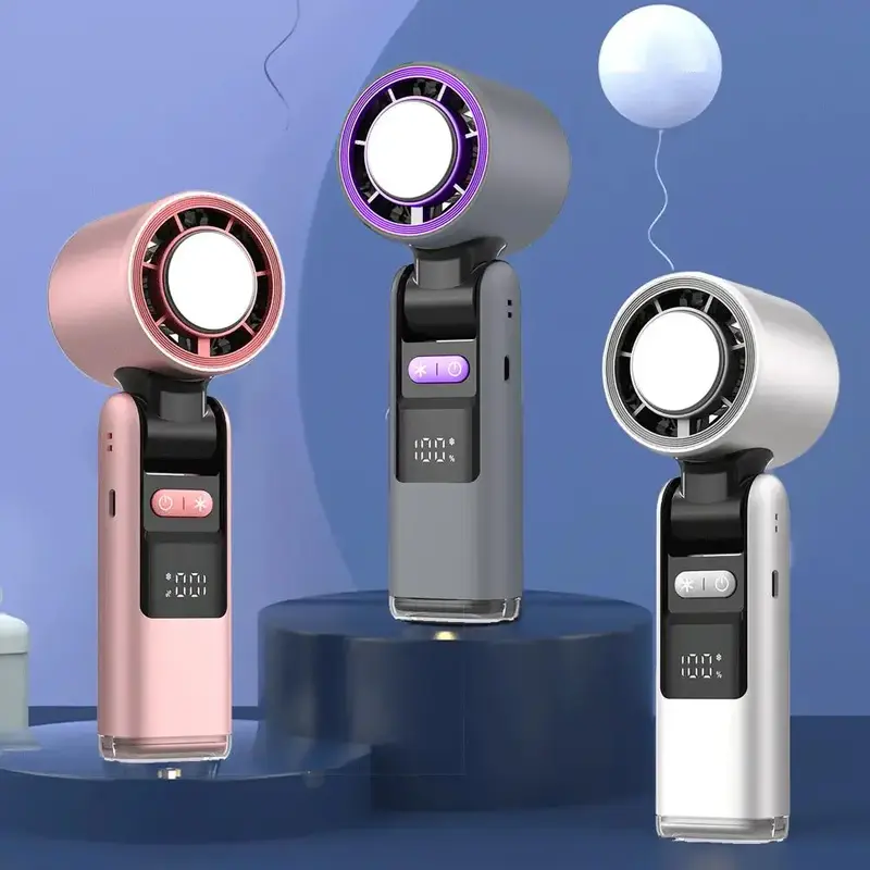 Portable Handheld Fan, USB Rechargeable Foldable Mini Fan, 100 Speed High-speed Folding Mini Portable Fan, Suitable for Home ...