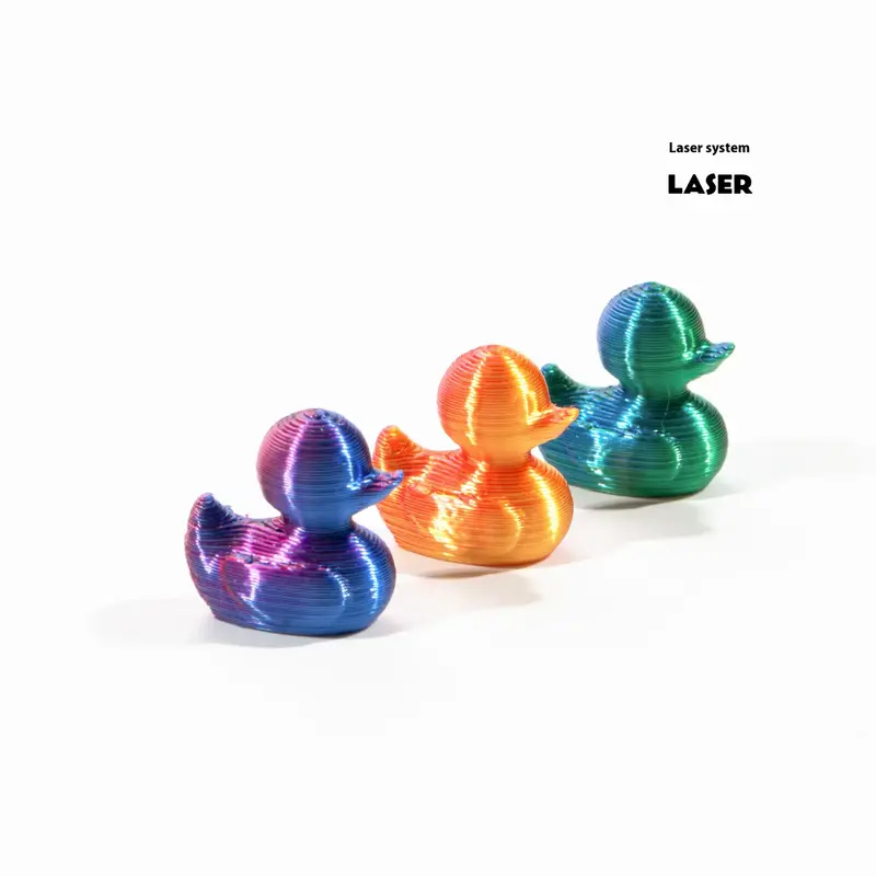 3D Printing 3 Pieces Mini Duck Statue - Anime Toy Theme Plastic Bulk Duckling Decorations, Shiny Gradient Colors, Suitable fo...