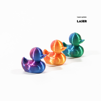 3D Printing 3 Pieces Mini Duck Statue - Anime Toy Theme Plastic Bulk Duckling Decorations, Shiny Gradient Colors, Suitable fo...