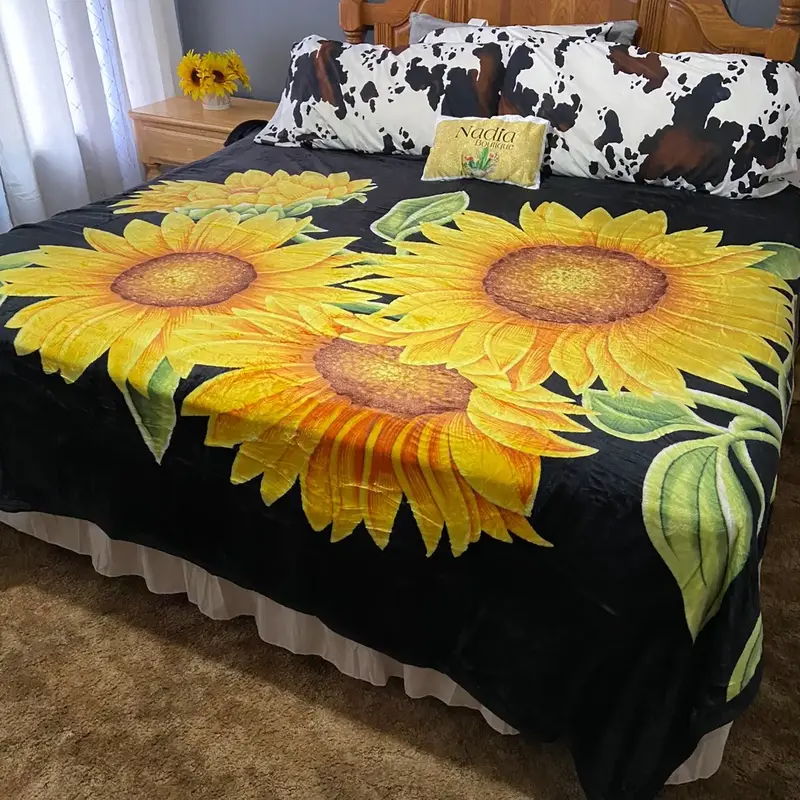 SUNFLOWER #4 THROW BLANKET KING SIZE