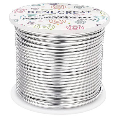 BENECREAT 12 Gauge(2mm) Aluminum Wire 100FT(30m) Anodized Jewelry Craft Making Beading Floral Colored Aluminum Craft Wire - S...