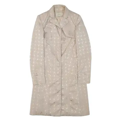 KAREN MILLEN Womens Jacket Beige Geometric UK 8