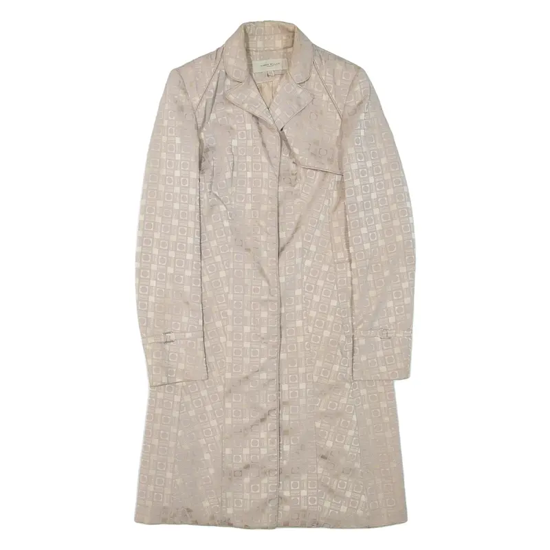 KAREN MILLEN Womens Jacket Beige Geometric UK 8