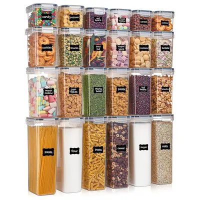 24PC Airtight Food Storage Containers with Lids, Kitchen Pantry Organization and Storage, BPA-Free Plastic Scale Food Caniste...