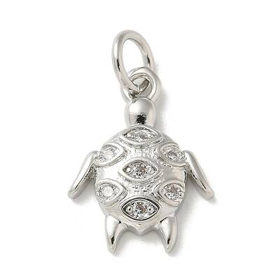 Brass Micro Pave Clear Cubic Zirconia Pendants