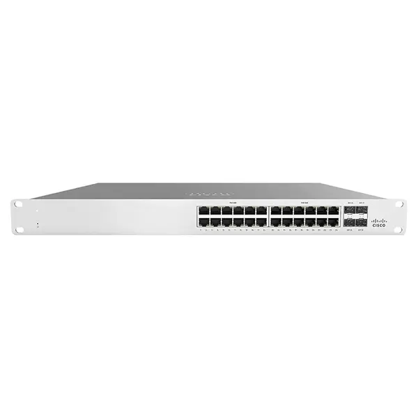 Cisco MS120-24P-HW | Meraki MS120-24P 24 x RJ-45 Ports PoE+ 10/100/1000Base-T + 4 x SFP Uplink Ports Layer 2 Managed Rack-mou...