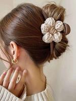 Summer Fashion Flower Design Hair Claw for Women Summer Hairstyles, Large Size Easy Grasping Claw Clip, Casual Hair Accessori...