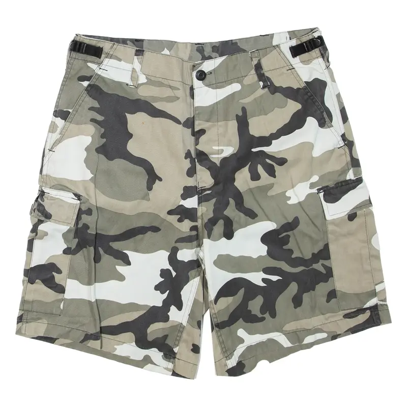 Mens Cargo Shorts Grey Camouflage M W34