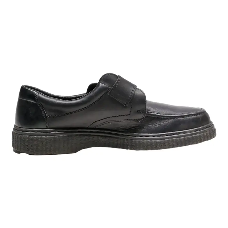 RIEKER Moccasin Shoes Black Leather Mens UK 11