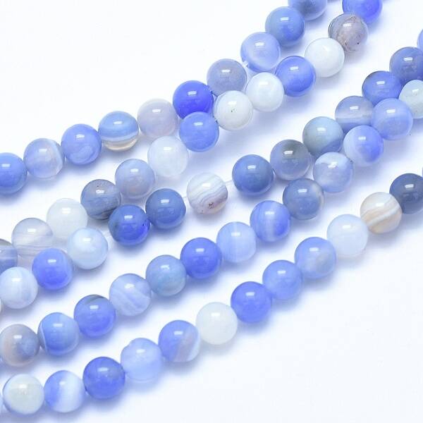 Natural Blue Chalcedony Beads Strands