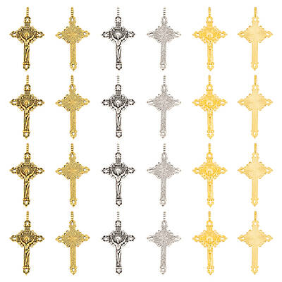 24Pcs 3 Colors Alloy Pendants