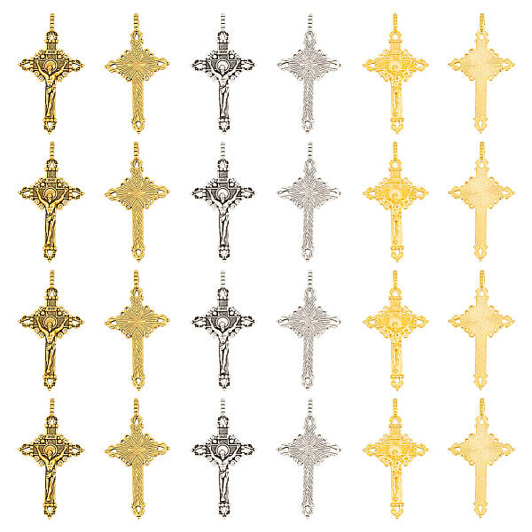 24Pcs 3 Colors Alloy Pendants