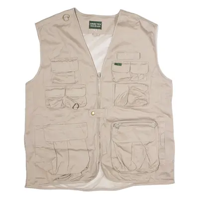 ARMY TEX Utility Mens Gilet Beige Twill 90s L