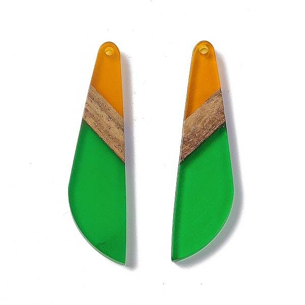 Transparent Resin & Walnut Wood Big Pendants