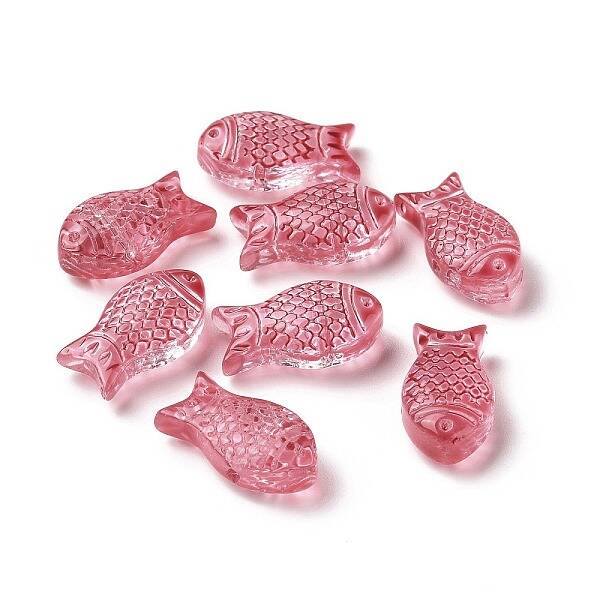 Transparent Spray Painted Glass Beads
