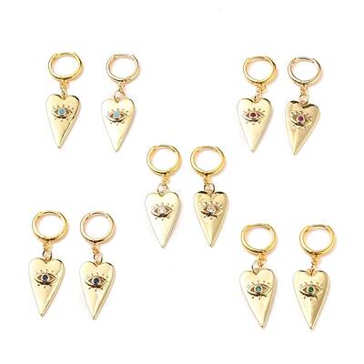 Brass Micro Pave Cubic Zirconia Huggie Hoop Earrings