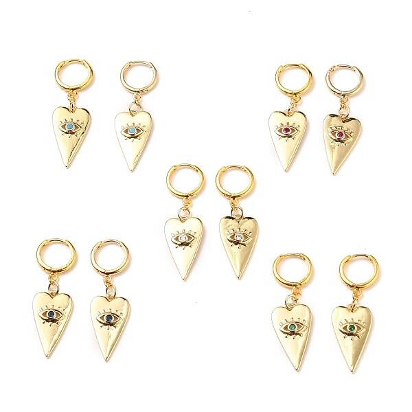 Brass Micro Pave Cubic Zirconia Huggie Hoop Earrings