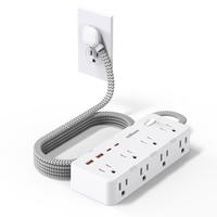 Power Strip Surge Protector - Multi Plug Outlet Adapter with 8 Widely Outlets & 4 USB Ports (2 USB-C), 5FT Braided Extension ...
