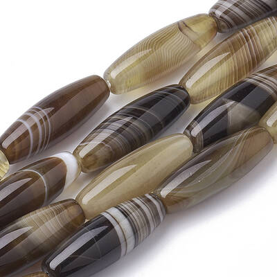 Natural Striped Agate/Banded Agate Beads Strands