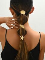 Shell & Starfish Design Beautiful Hair Clip, Elegant Hair Accessories for Women & Girls, Minimalist Headwear Suitable for Thi...