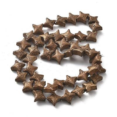 Electroplated Natural Lava Rock Beads Strands