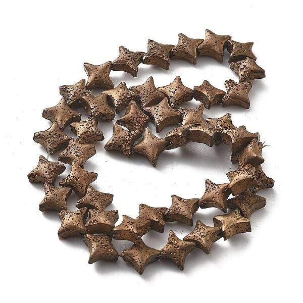 Electroplated Natural Lava Rock Beads Strands