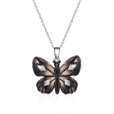Butterfly Resin Pendant Necklaces